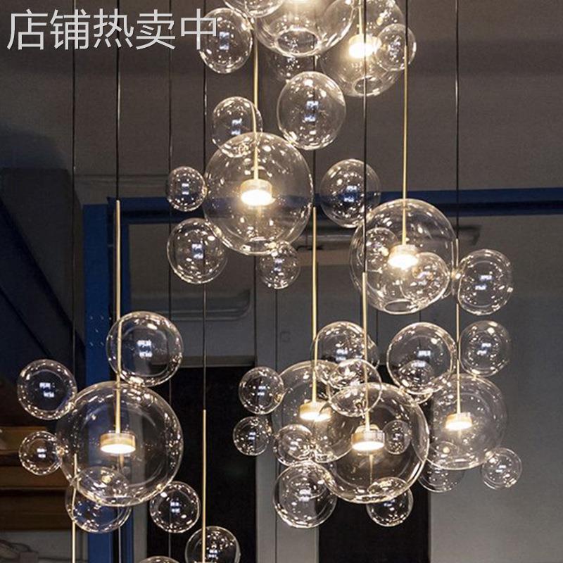 美式复古吊灯意大利宫廷浪漫玻璃双层水晶灯法式客厅餐厅展厅吊灯