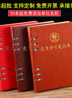 党员学习笔记本2025新版活页可拆卸a5三会一课32k会议记录本b5办公工作笔记16k党支部环扣记事本定制可印logo