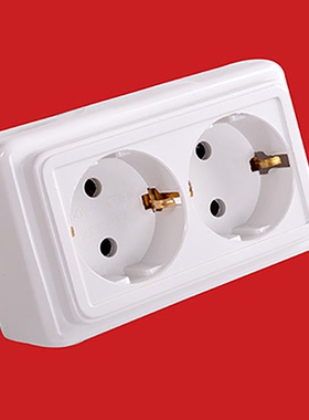2 Socket EU Standard Installed Directly European Style Surf