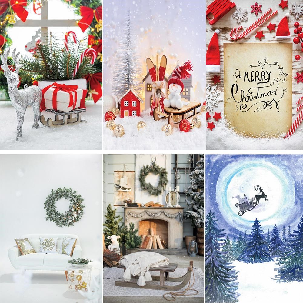 merry christmas photography backdrops decoration gifts red