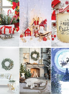 Merry Christmas Photography Backdrops Decoration Gifts Red