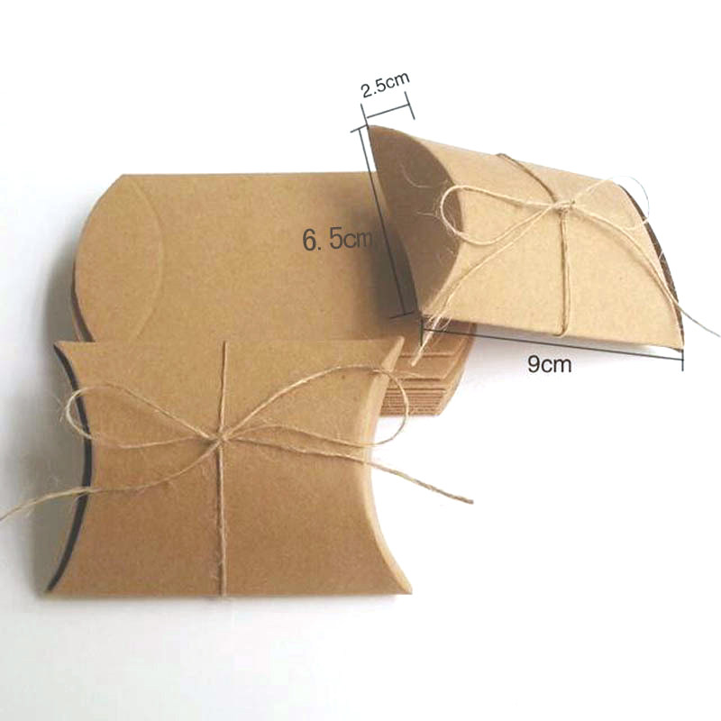 50pcs kraft paper pillow favor box wedding party favour gift
