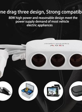 1Pcs Car Cigarette Lighter Multi Socket Triple Splitter USB