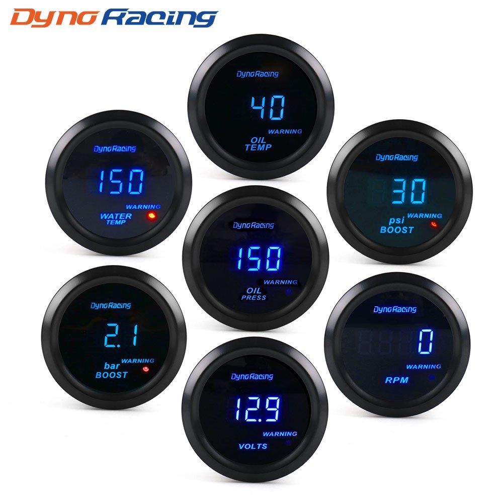 dynoracing 2 52mm car digital turbo boost gauge psi bar w