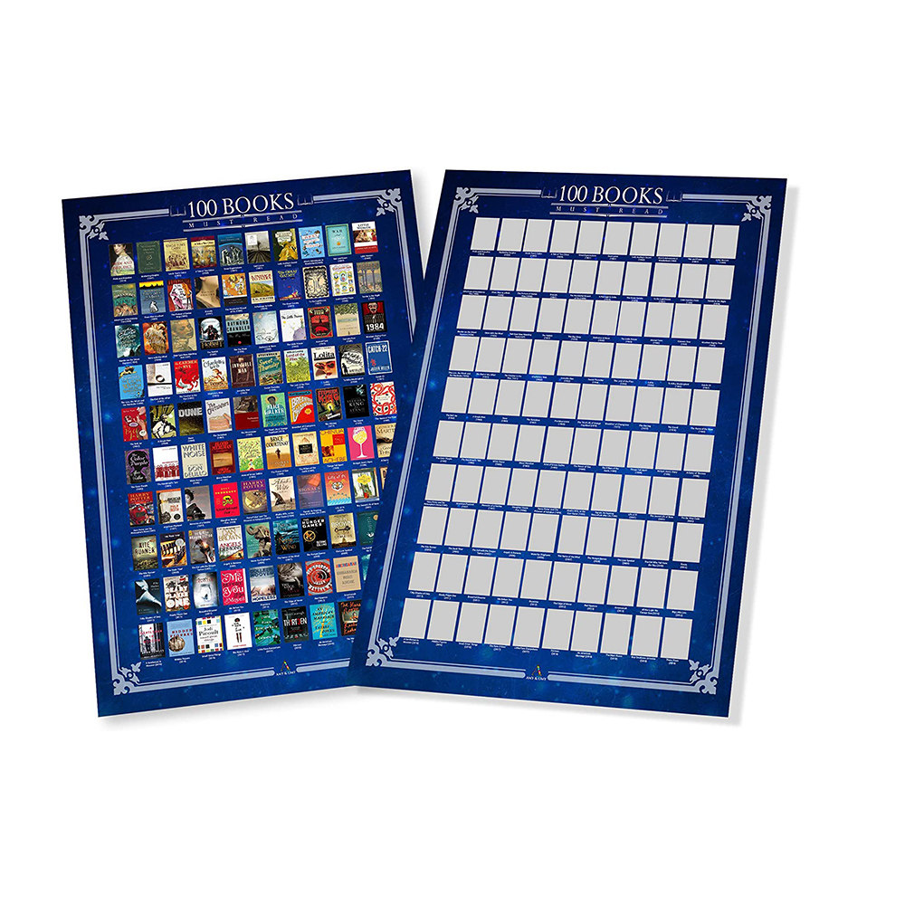 100 books   scratch off  poster must read of all time bucke