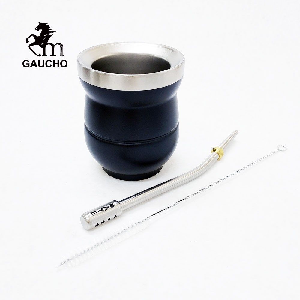 1 set/lot yerba mate calabash gourds stainless 150 ml delic