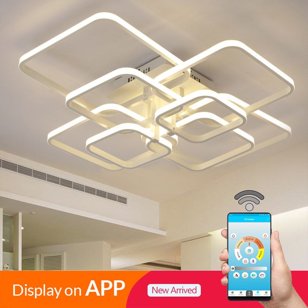modern led chandelier with remote control acrylic lights  li
