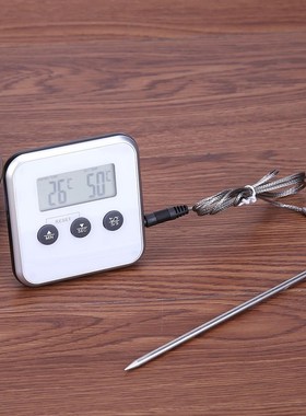 Kitchen Foods Thermometer Timer Food Meat Temperature Meter