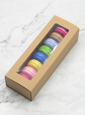 10pcs Macaron PVC Boxes With Clear Window Baking Paper Packa