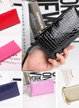 Women Leather Clutch Handbag Bag Solid Color Purses And Han