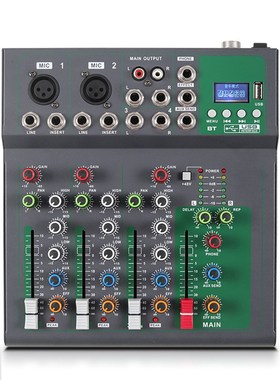4 Channel Portable Mixing Console Digital Audio Mixer Suppo