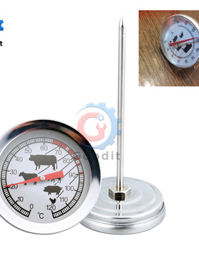 Stainless Steel Pocket Probe Thermometer Gauge For BBQ Meat