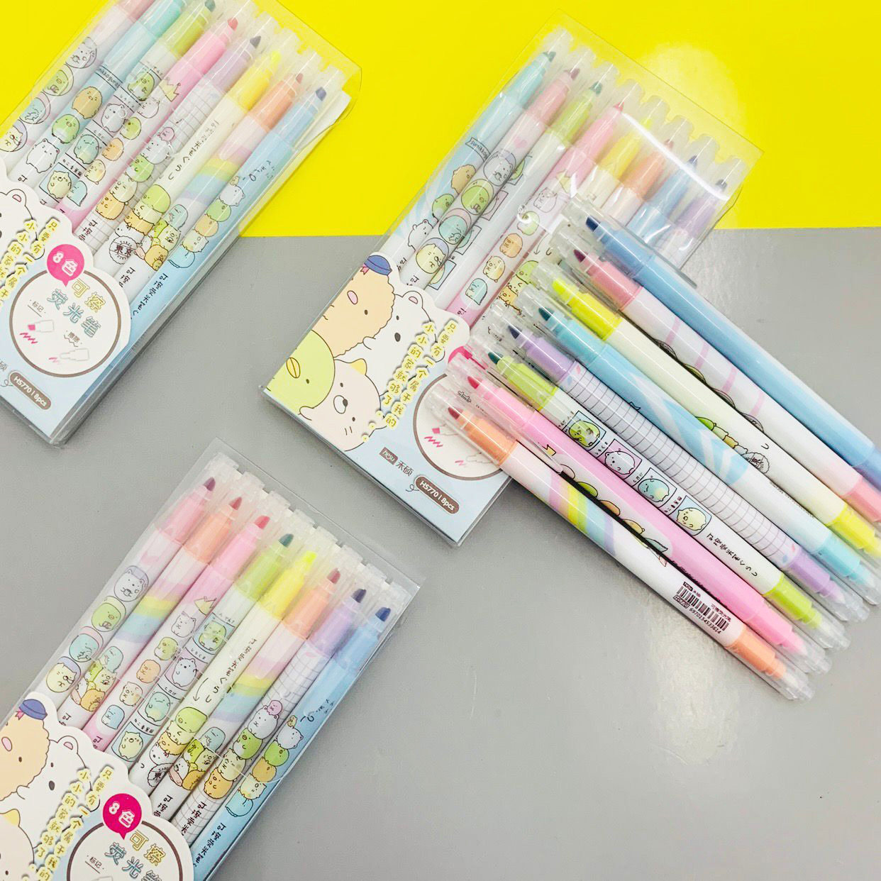 8 pcs/pack funny sumikko pale color gurashi highlighter fluo