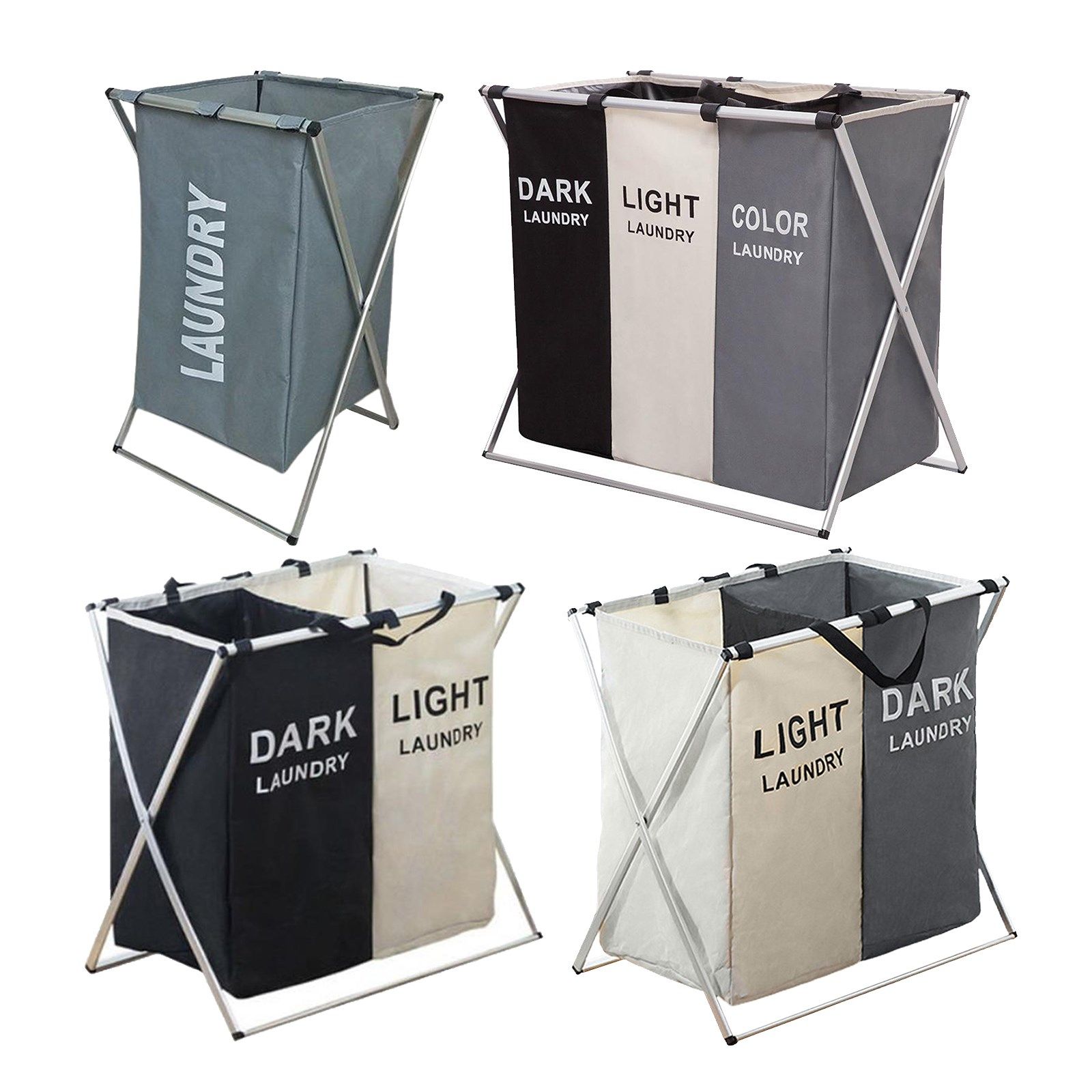 laundry basket printed dark light color, foldable hamper/so
