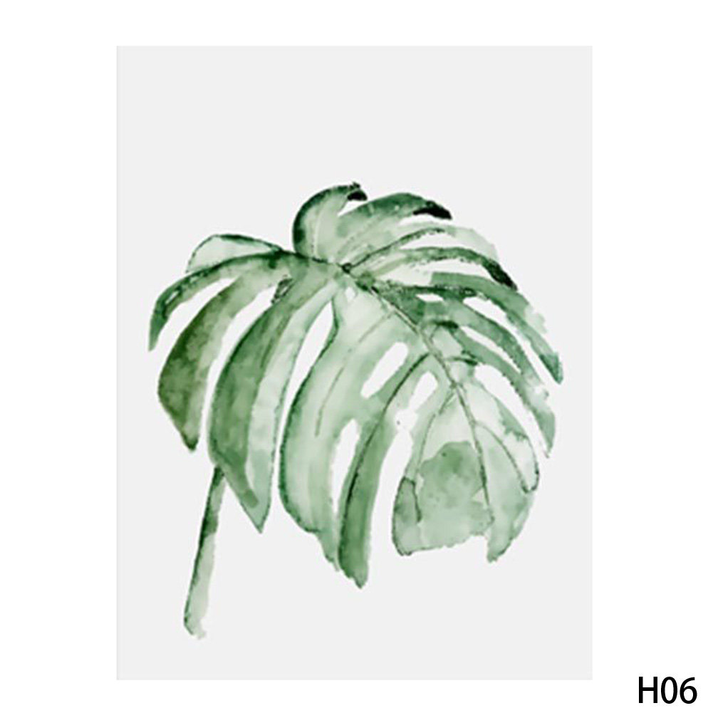 watercolor tropical plant leaves minimalist art canvas poste