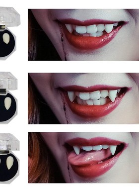 1 Pair Vampire Teeth Fangs Elf Ears Dentures Props Hallowee