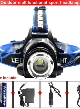 2000 Lumens Led Headlamp T6 Rechargeable Headlight Zoomable