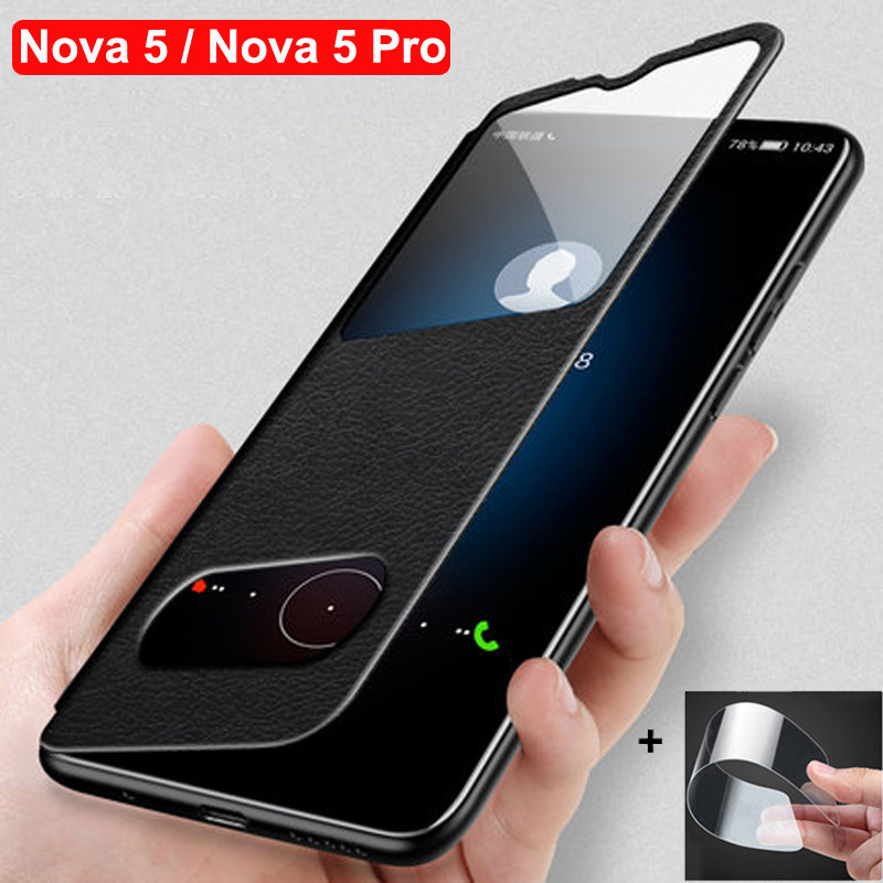 for huawei nova 5 case nova5 pro back cover open window fli