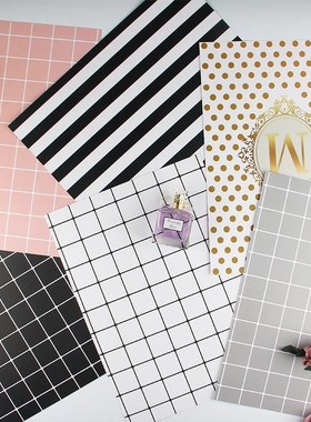 Double Side Design Plaid Card Simple Retro Photo Props Phot