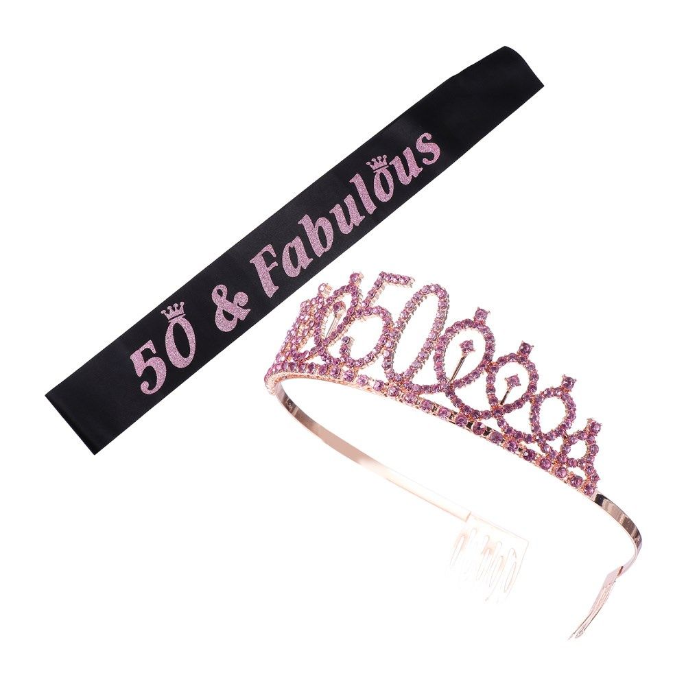 2pcs 50 years old birthday party decorative shoulder strap