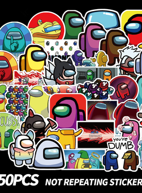 50pcs Game Among Us Crewmate Impostor Soul Sticker Paster C