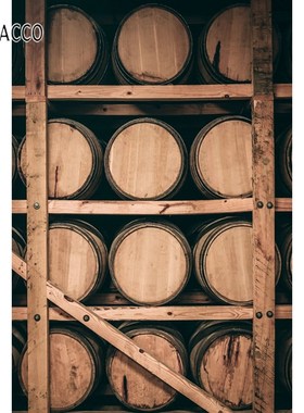 Laeacco Wine Cellar Oak Wine Barrel Wooden Boards Photo Bac