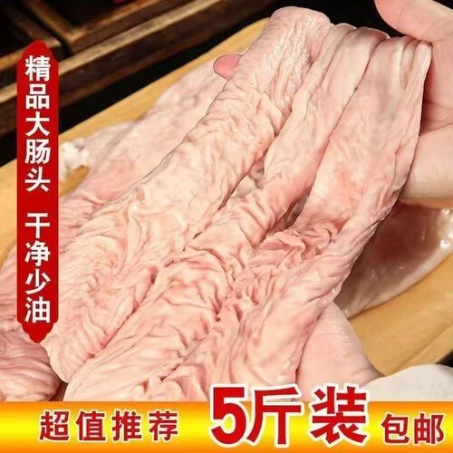 新鲜猪大肠头猪肥肠干净少油冷冻猪大肠生鲜免洗肥肠干净带冰肥猪