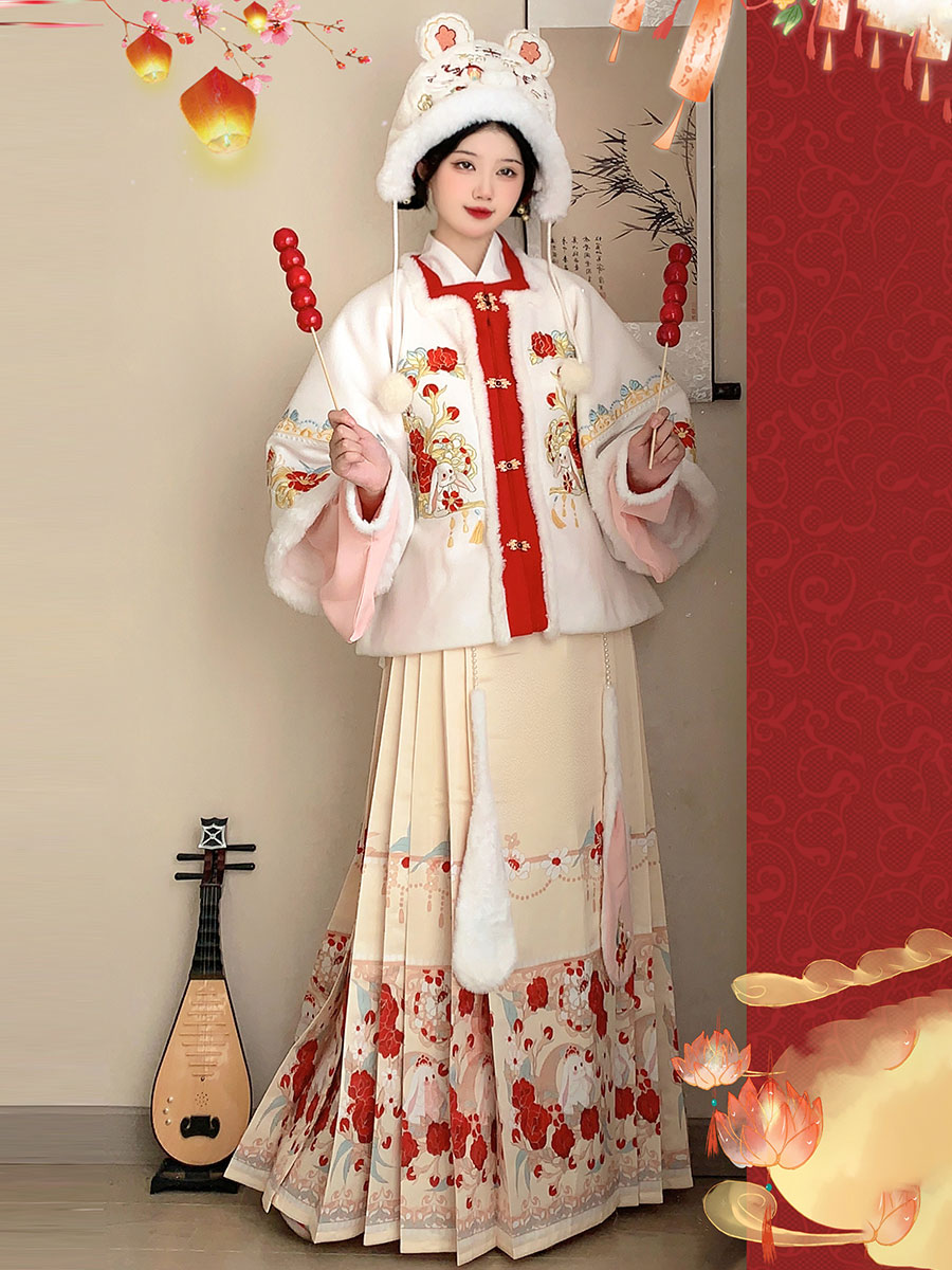 明制比甲马面裙刺绣中国风秋冬款