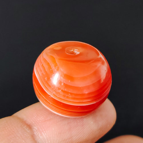 藏传天然原矿老南红缠丝玛瑙单株满色满肉柿子红文玩手串配珠吊坠