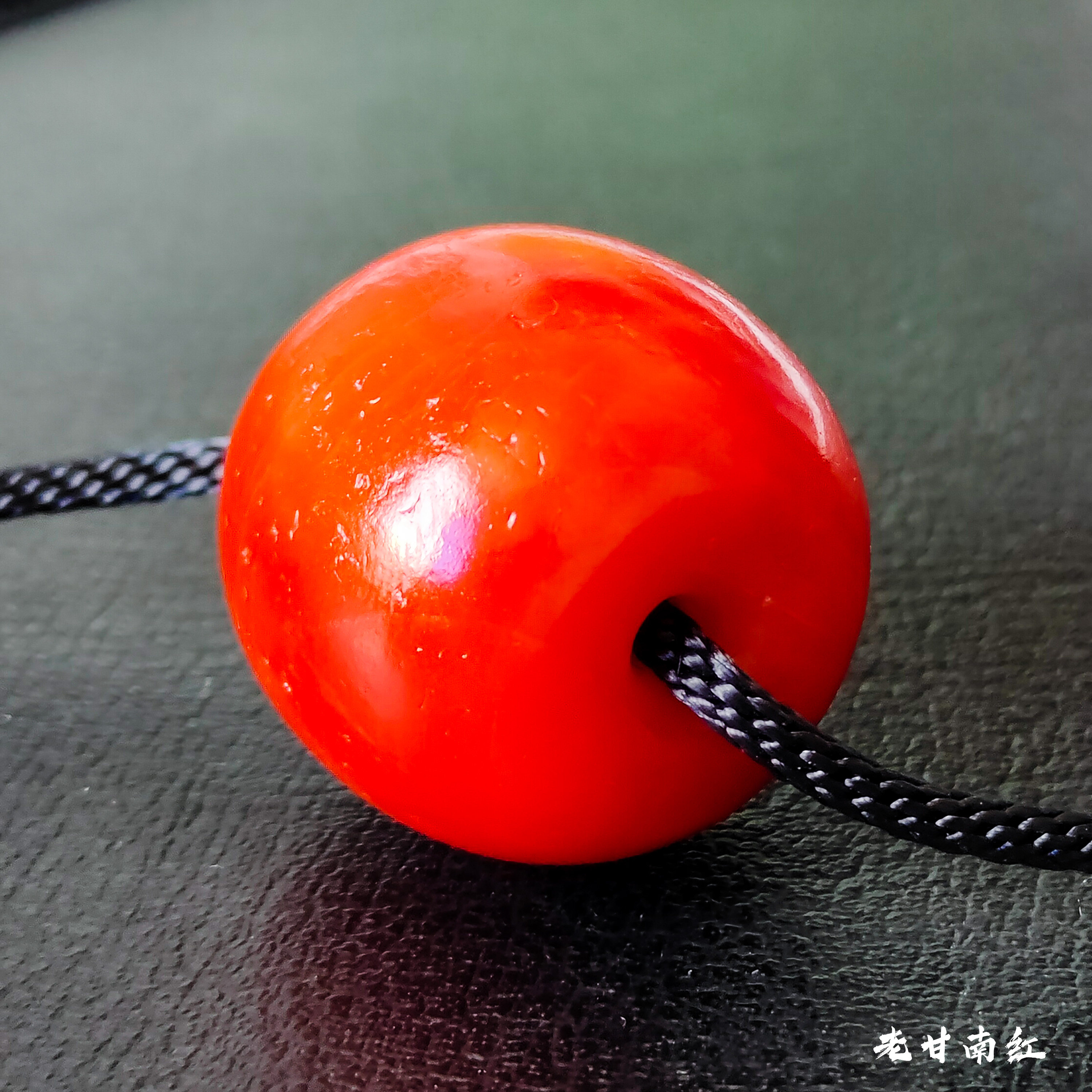 藏传天然老甘南南红玛瑙锁骨链保真原矿精品满色满肉25.8*23.4mm