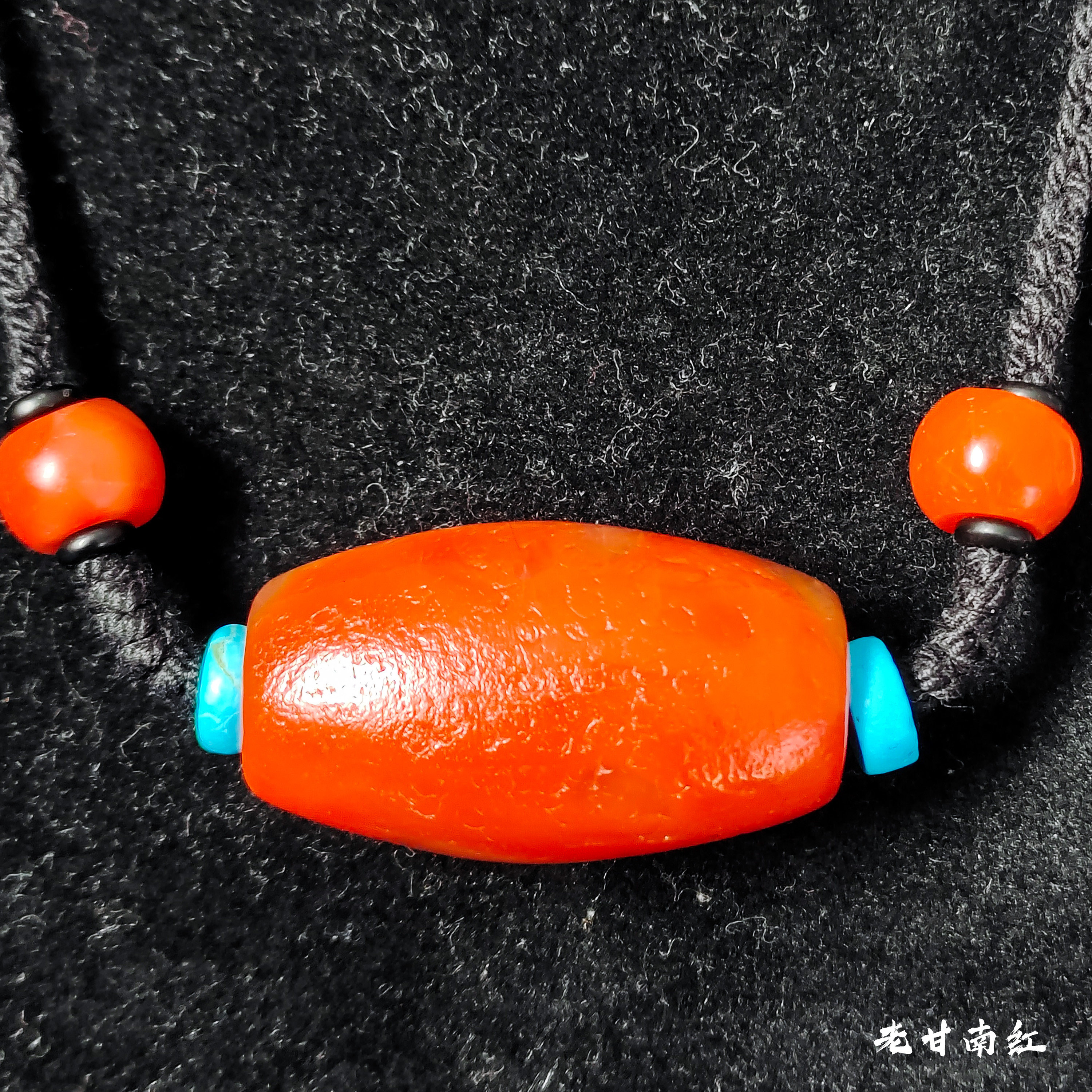 藏传回流老南红原矿天然甘南红玛瑙勒子锁骨链满色满肉文玩项链男