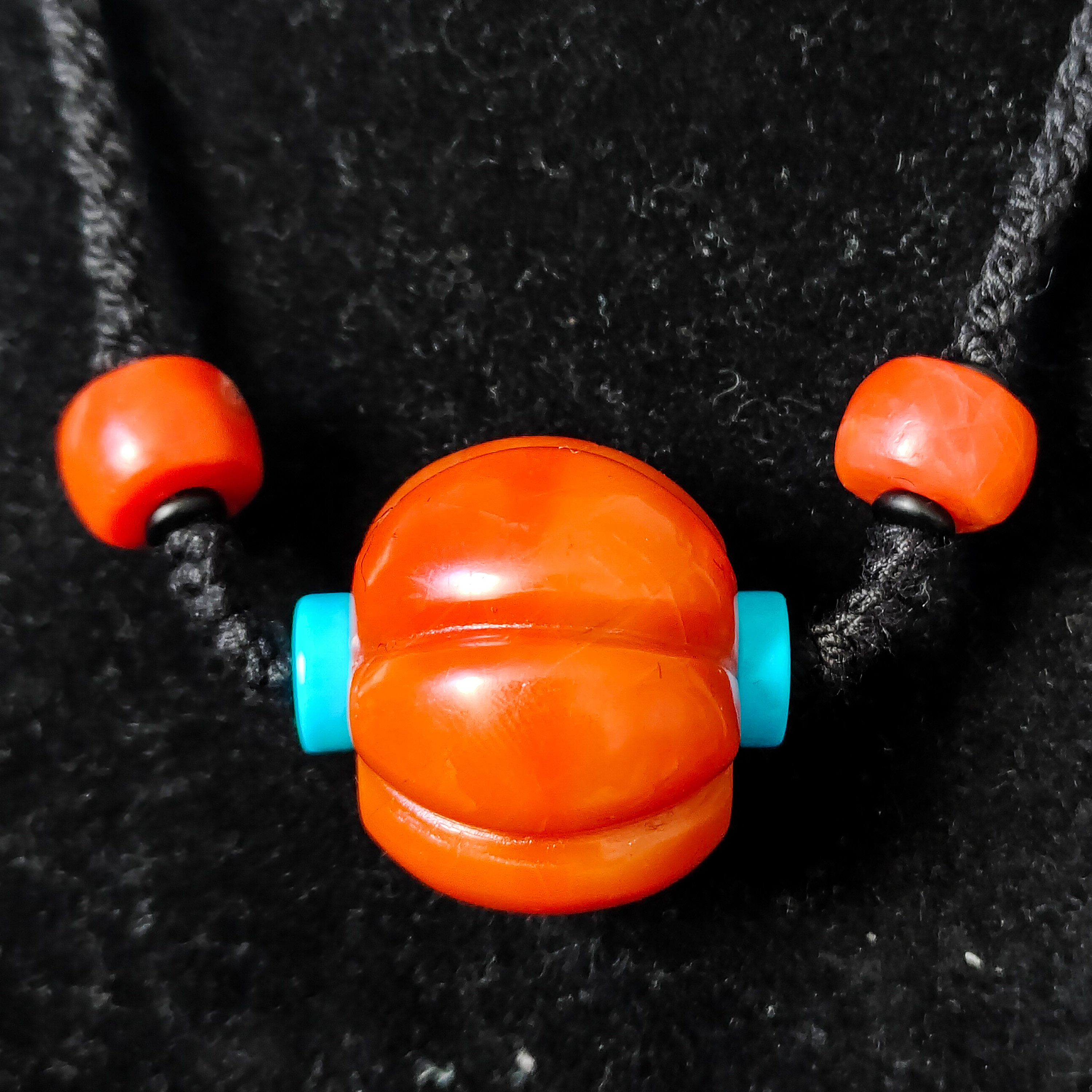 藏传天然原矿老保山料老南红玛瑙南瓜珠锁骨链满色满肉柿子红项链