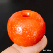 藏传回流原矿天然老甘南红玛瑙珠锁骨链收藏品清代苹果圆满色满肉