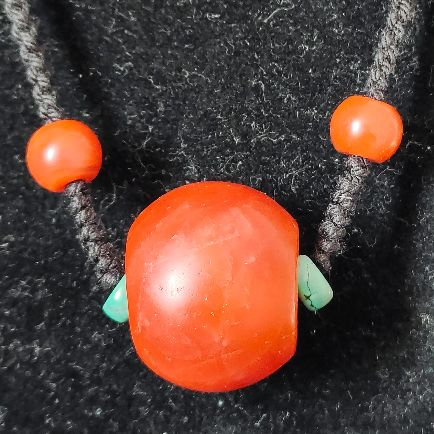 藏传天然原矿老南红玛瑙单株锁骨链老保山满色满肉苹果圆文玩吊坠