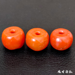 藏传回流原矿天然老南红单株精品老甘南红满色满肉文玩手串配珠子
