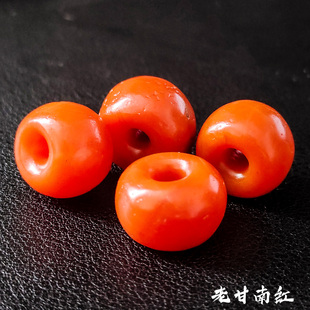 收藏级天然原矿老甘南红玛瑙老型直切单株满色满肉文玩手串配珠子