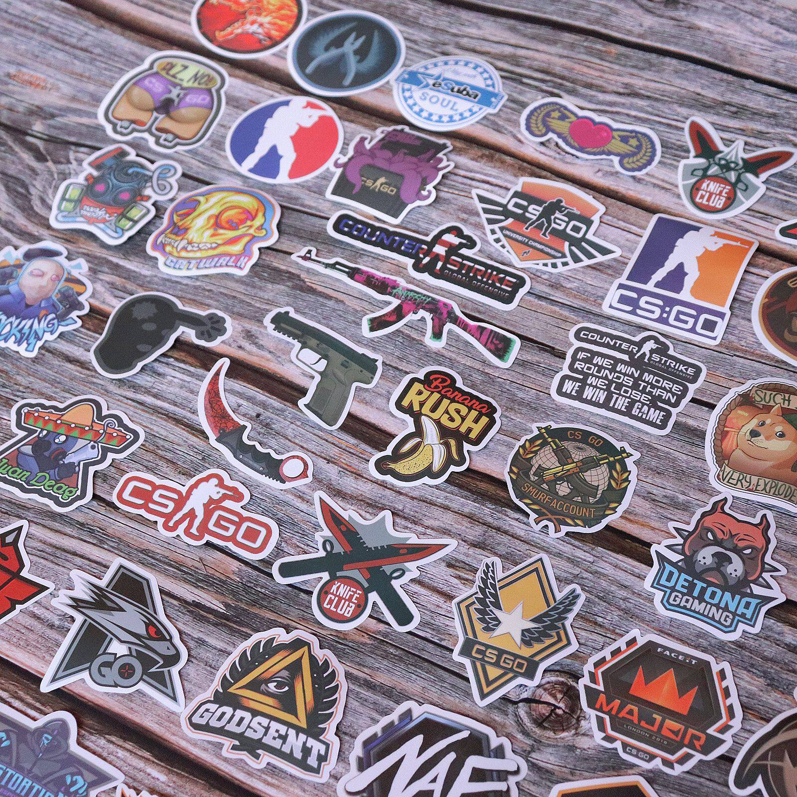 csgo贴纸50张不重复战队反恐精英游戏周边行李箱滑板笔记本粘贴纸