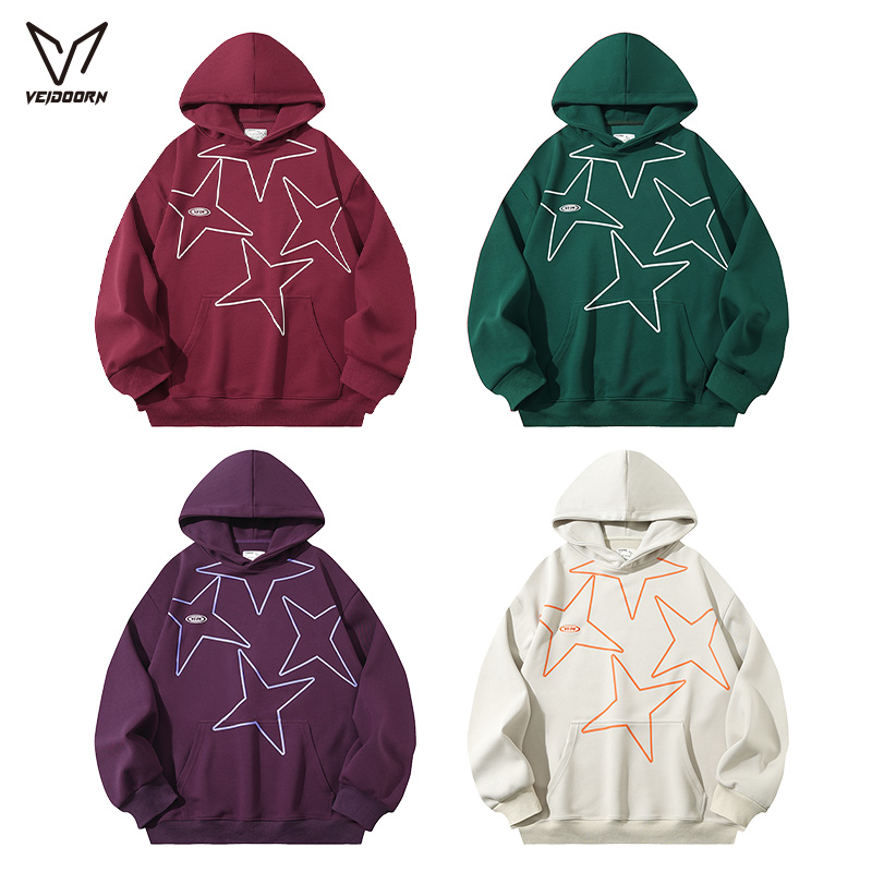 维动闪星长袖连帽套头卫衣冬训练