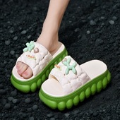 百搭轻便一字凉拖鞋 居家厚底拼色包头时尚 外穿 女士夏季 2023新款