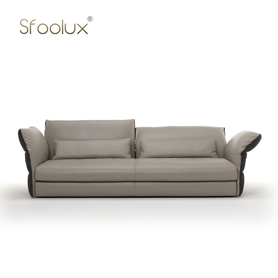 Sfoolux夏娃eva II意式轻奢别墅客厅头层真皮转角组合沙发