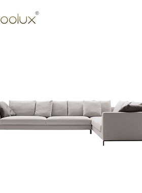 Sfoolux射线Ray意大利现代简约别墅客厅直排转角布艺沙发