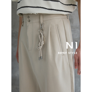 255G花纱TR面料宽松直筒半松紧腰通勤休闲五分裤 N1短裤 男2025夏季