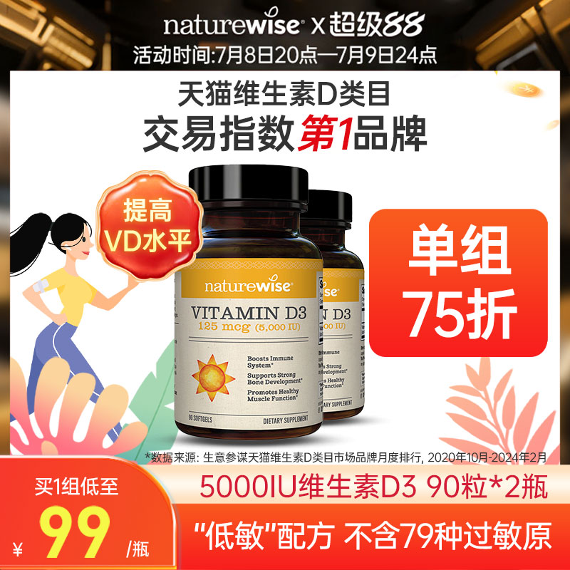 5000iu維生素D3陽光瓶