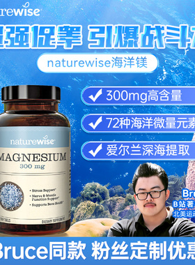 Naturewise海洋镁元素补镁片镁补充剂非甘氨苏糖酸锌钾钙镁锌