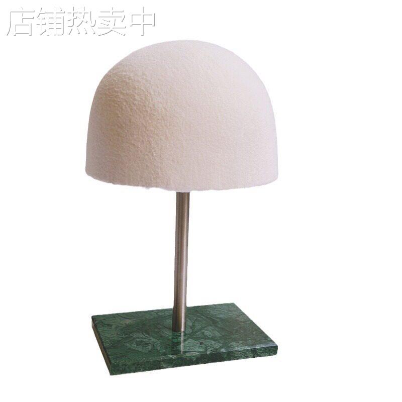 跨境新品可插针米白色帽子展示架配绿色大理石底座可拆装帽托帽撑