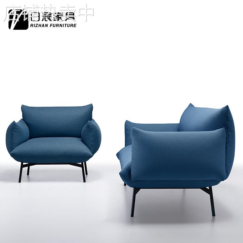 北欧软垫沙发 多人布艺休闲懒人云朵洽谈小户型民宿酒店沙发