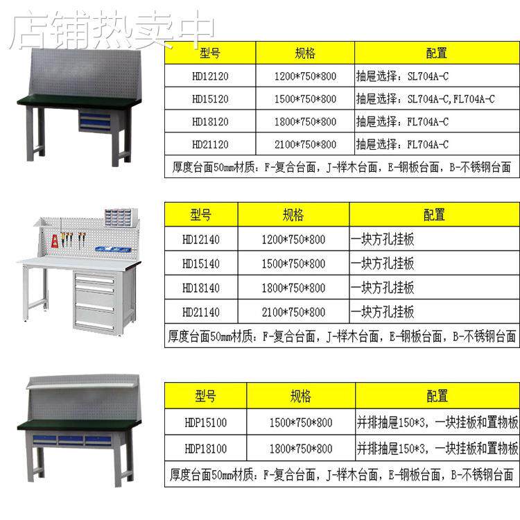 落地柜防静电重型钳工修理工具桌车间维修台架子多功能小背板