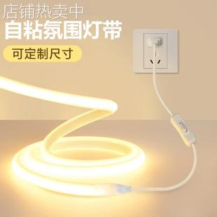220V灯带led灯条自粘cob卧室床头客厅电视背景墙开关插电款氛围灯