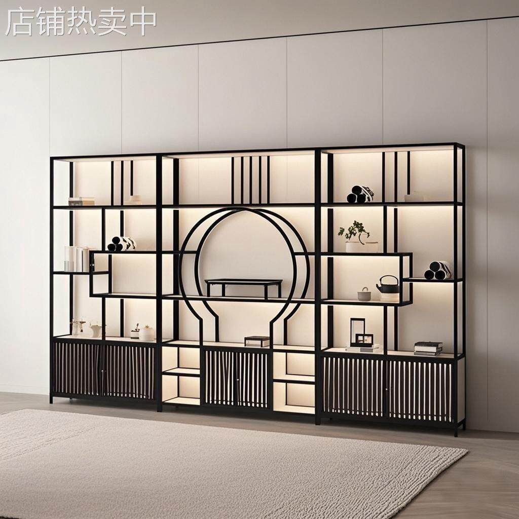 新中式置物架现代简约隔断客厅茶柜博古架子多宝阁茶室摆件展示柜