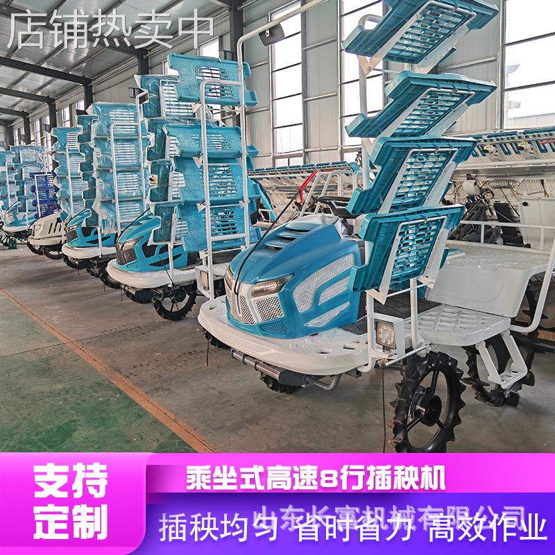 乘坐式水稻插秧机 稻田高速栽插机 秧苗种植机6行8行育苗插秧机器